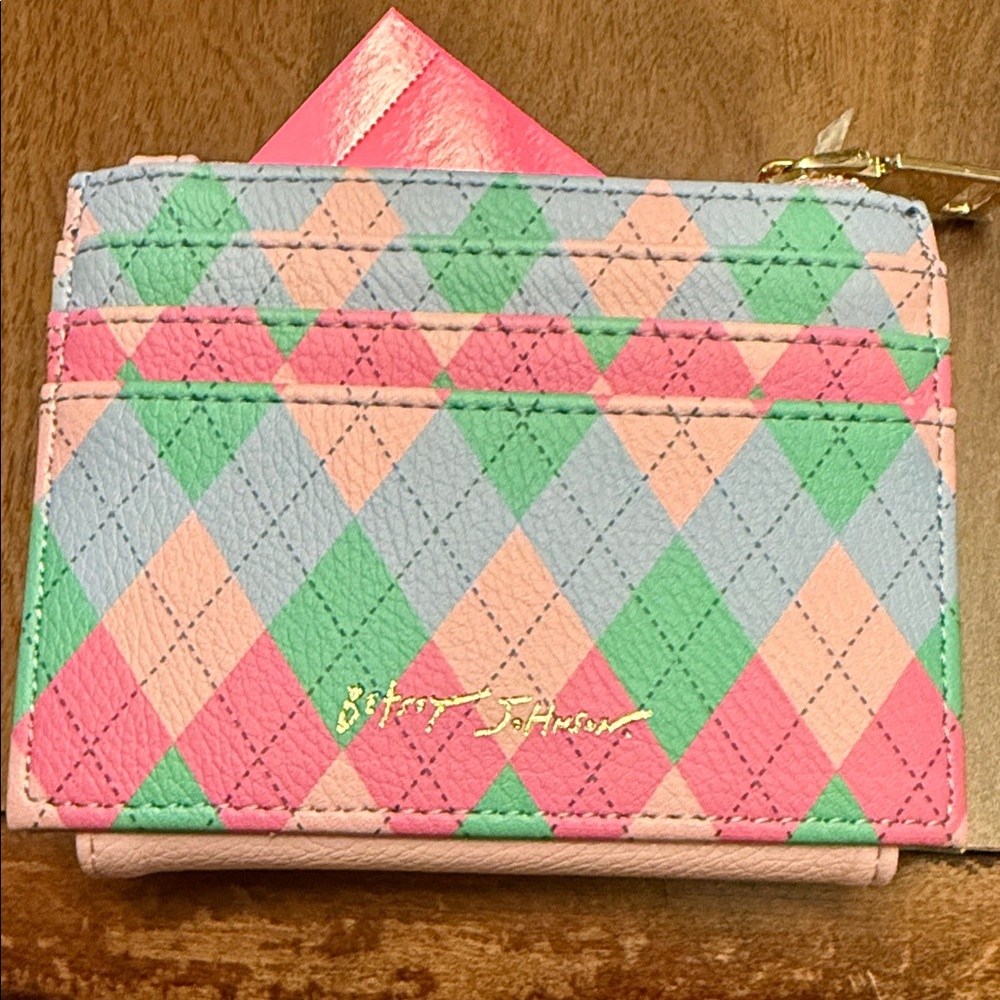 Betsey Johnson Pink Pastel Golf Charm Compact Wallet - Picture 3 of 8